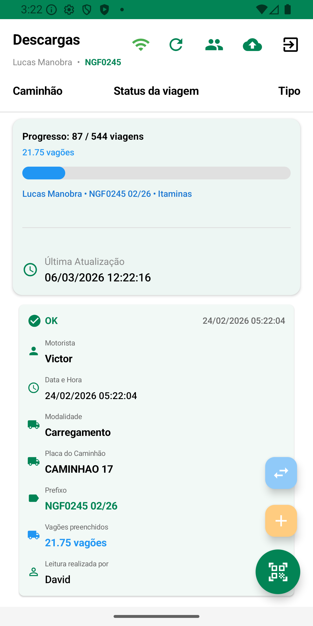 Tela do Operador
